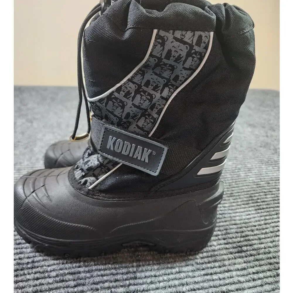 Kodiak Childrens Size 13 Black Winter Snow Boots Water Resistant Winterwear